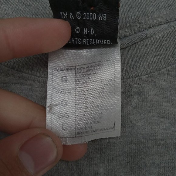 Warner‎ Brothers Harley Davidson Shirt Mens Gray Tasmanian Ride Like Devil Y2K - Picture 6 of 11